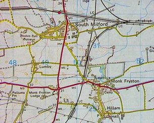 Monk Fryston map