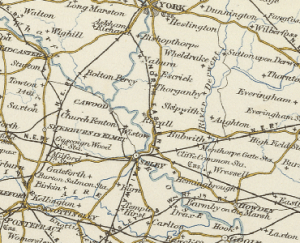 Escrick and Riccall map