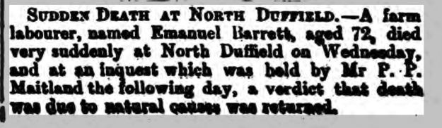 Emanuel Barrett 5 June 1886 The Yorkshire Gazette